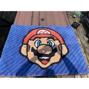 Super Mario Worldly Mario Accent Rug 48" x 30" And Twin Sized Mario Kart Throw